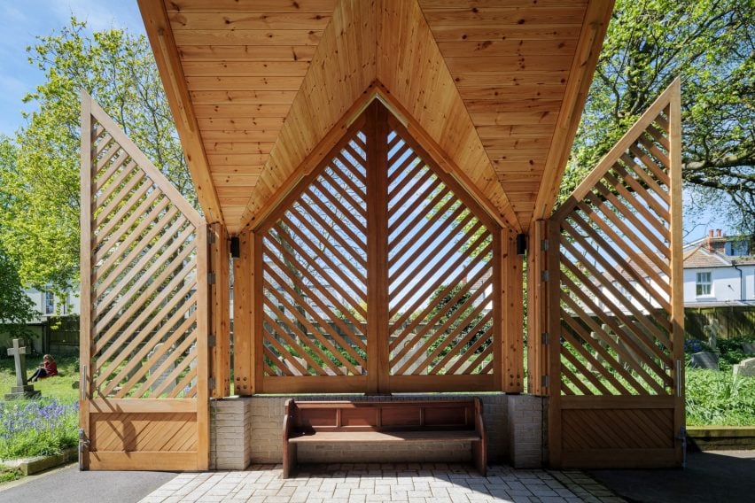 View of timber church extension by John Puttick Associates