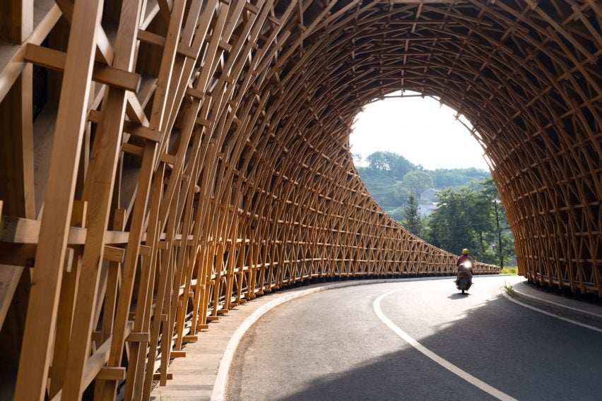 Timber tunnel by Line+ Studio