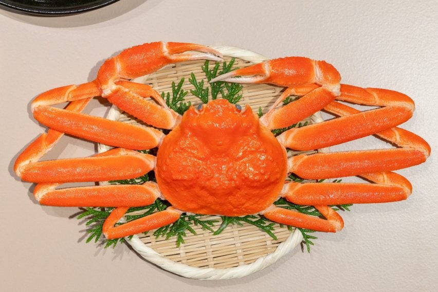 Food replica of an orange crab