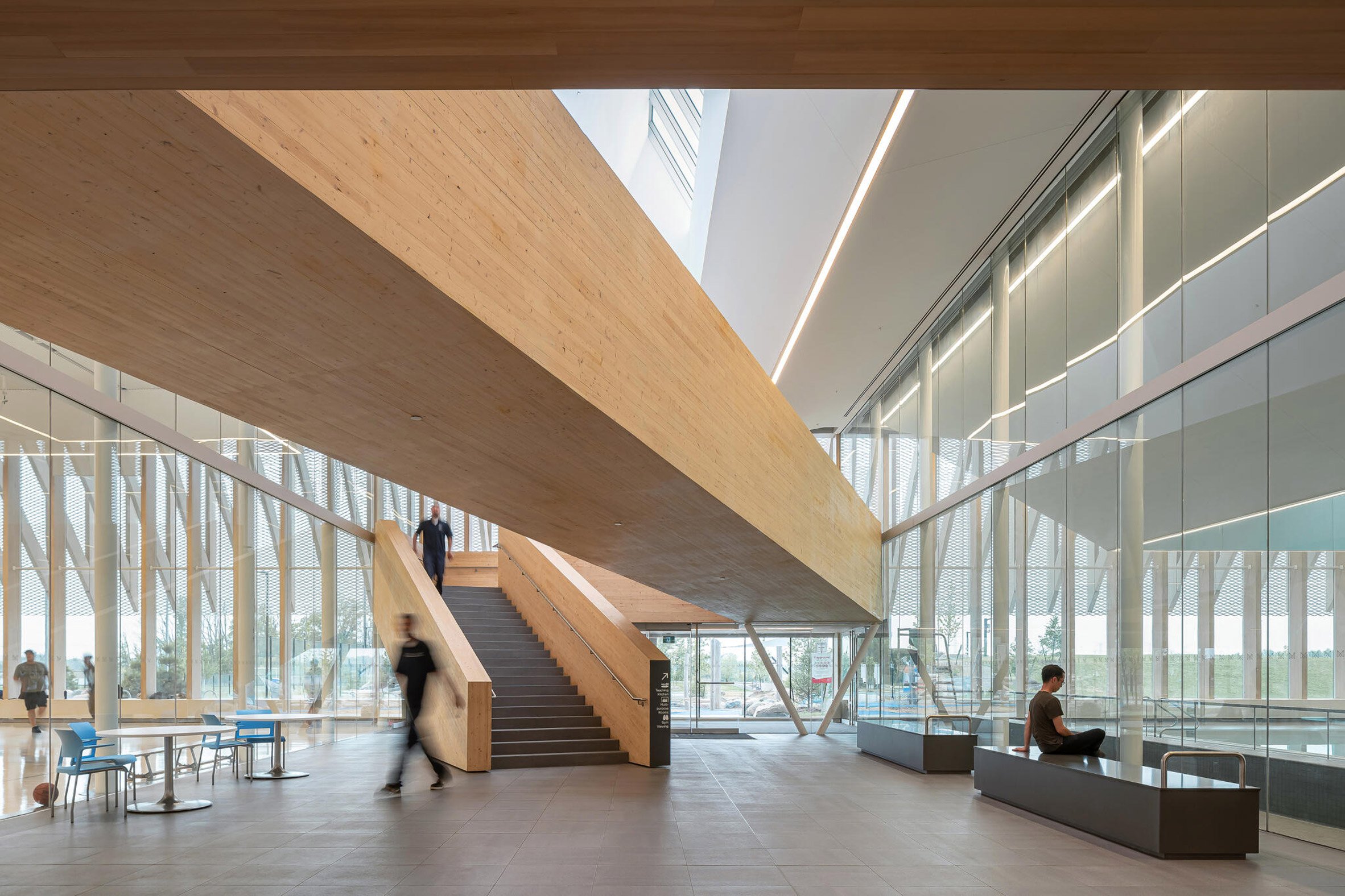 Interior view of sports centre by MJMA in Canada