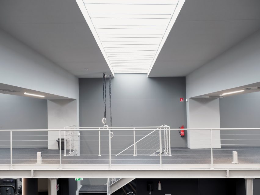 Skylit interior of Mladinska Knjiga Printing House in Slovenia