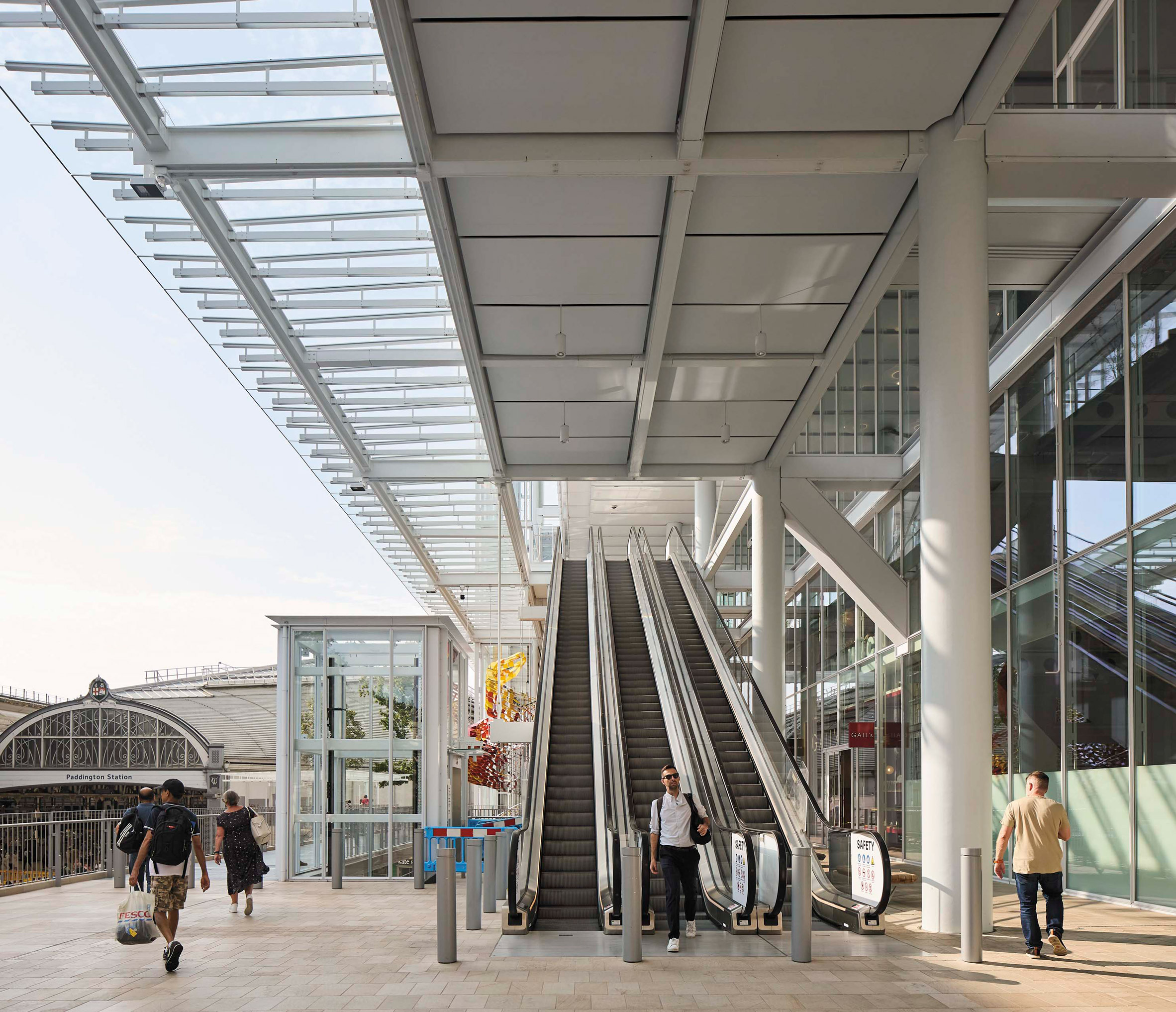 Escalators to London office building