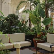 Inner courtyard in Palazzo Talia in Rome, Italy