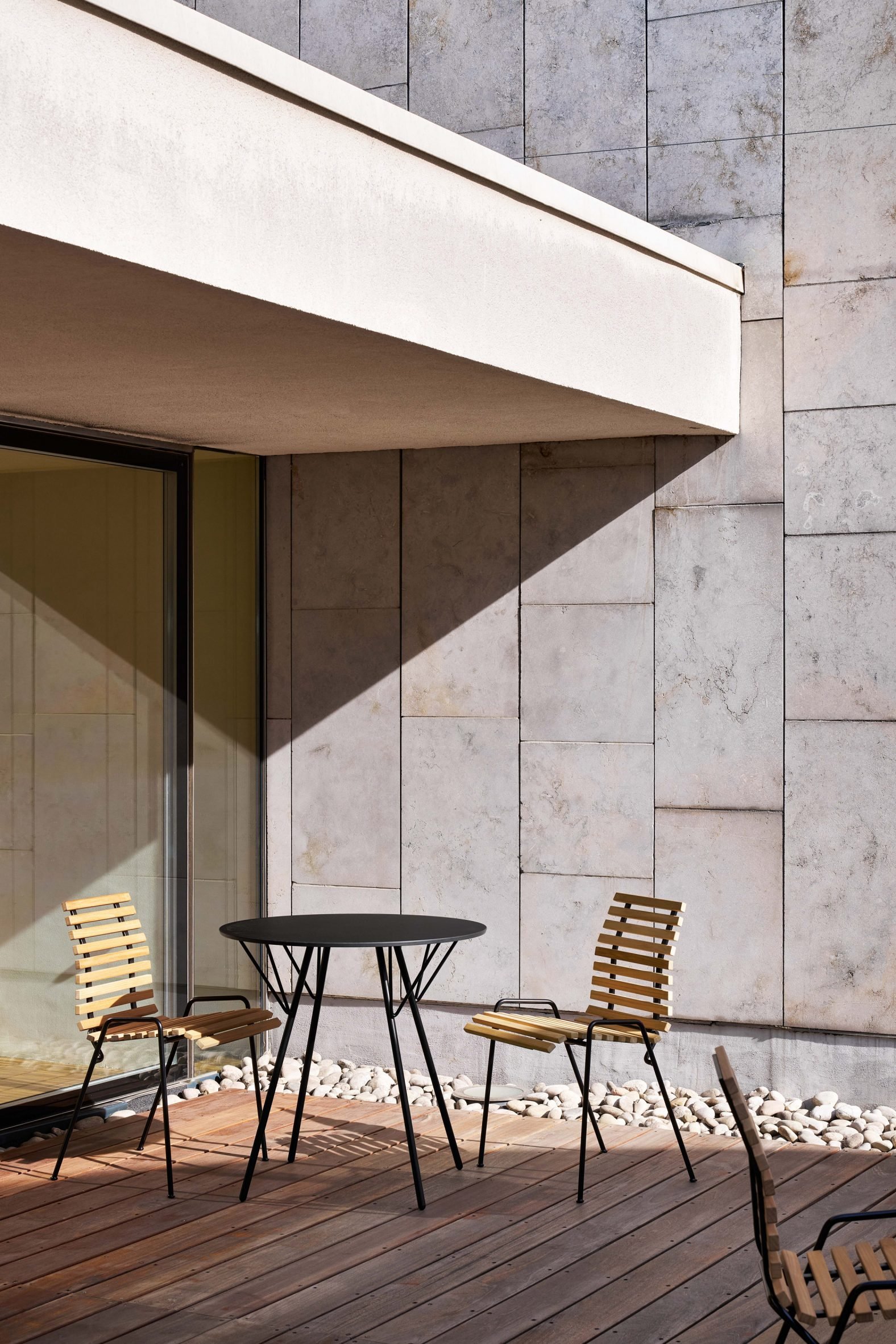 Wooden chairs at the Royal Festival Hall terrace