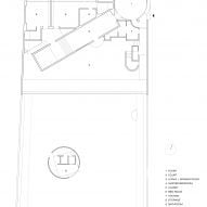 Ground floor plan of Thu House by Kientruc O