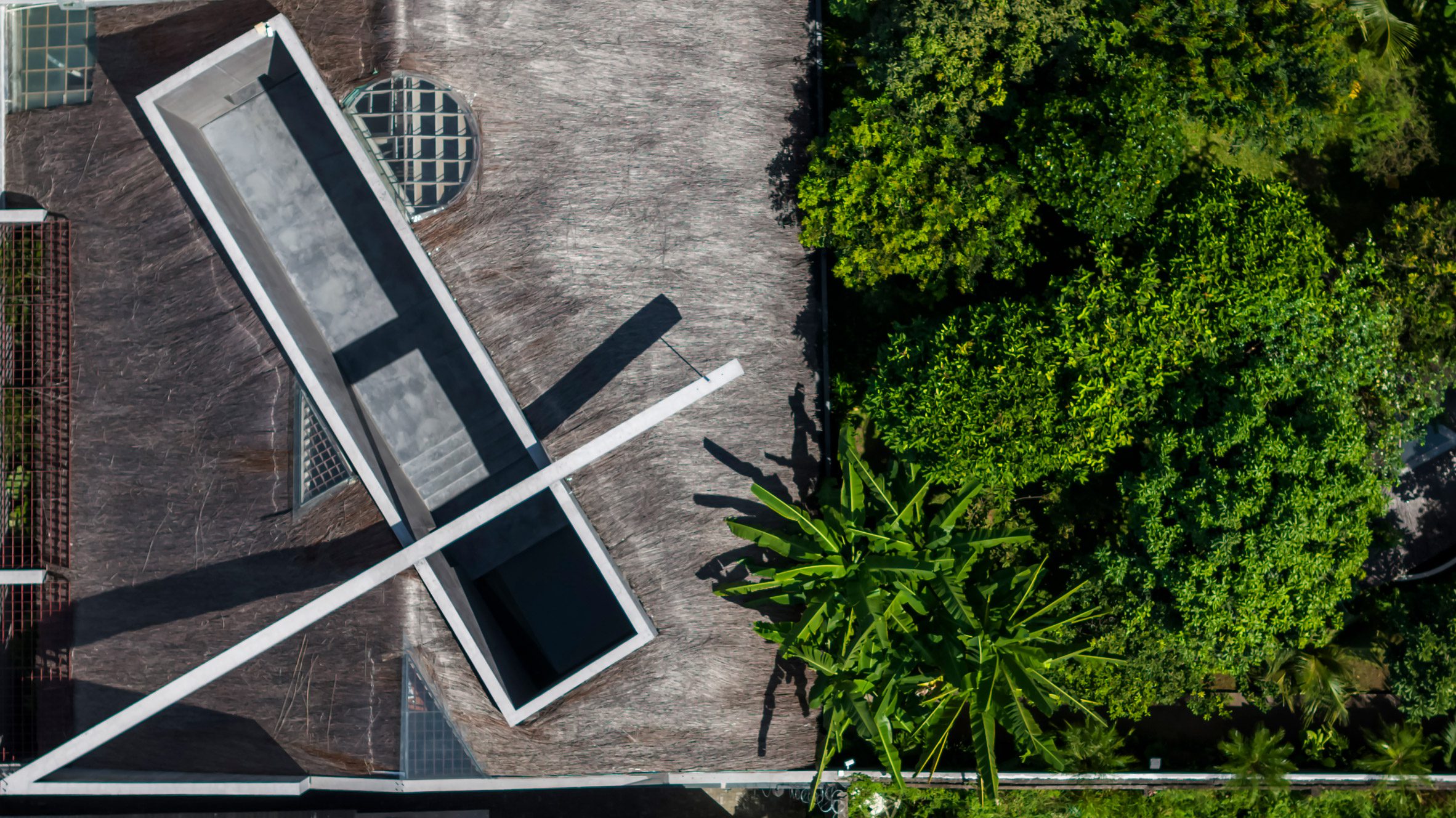 Aerial view of Thu House by Kientruc O