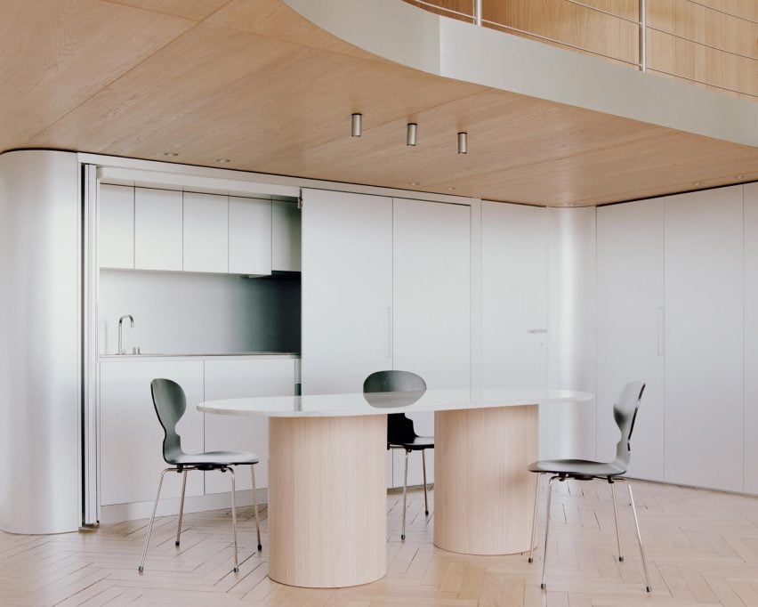 Kitchen space within coastal home by Toledano + Architects