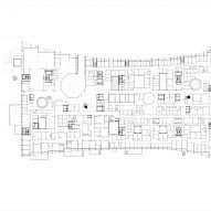 Floor plan of University Children's Hospital (Kinderspital) by Herzog & de Meuron