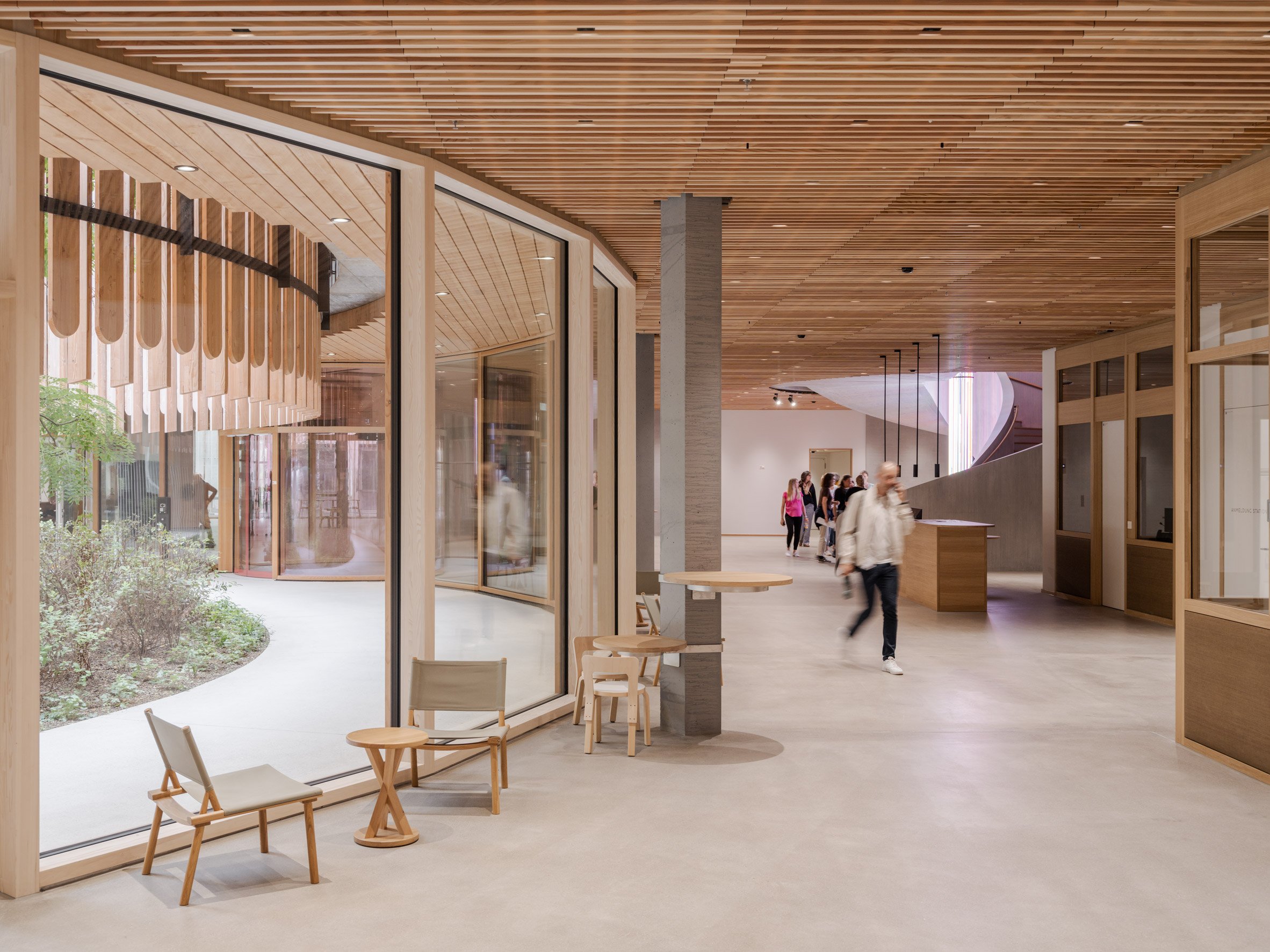 Wooden interior of University Children's Hospital (Kinderspital) by Herzog & de Meuron