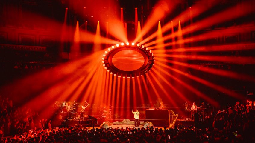 Red light over stage