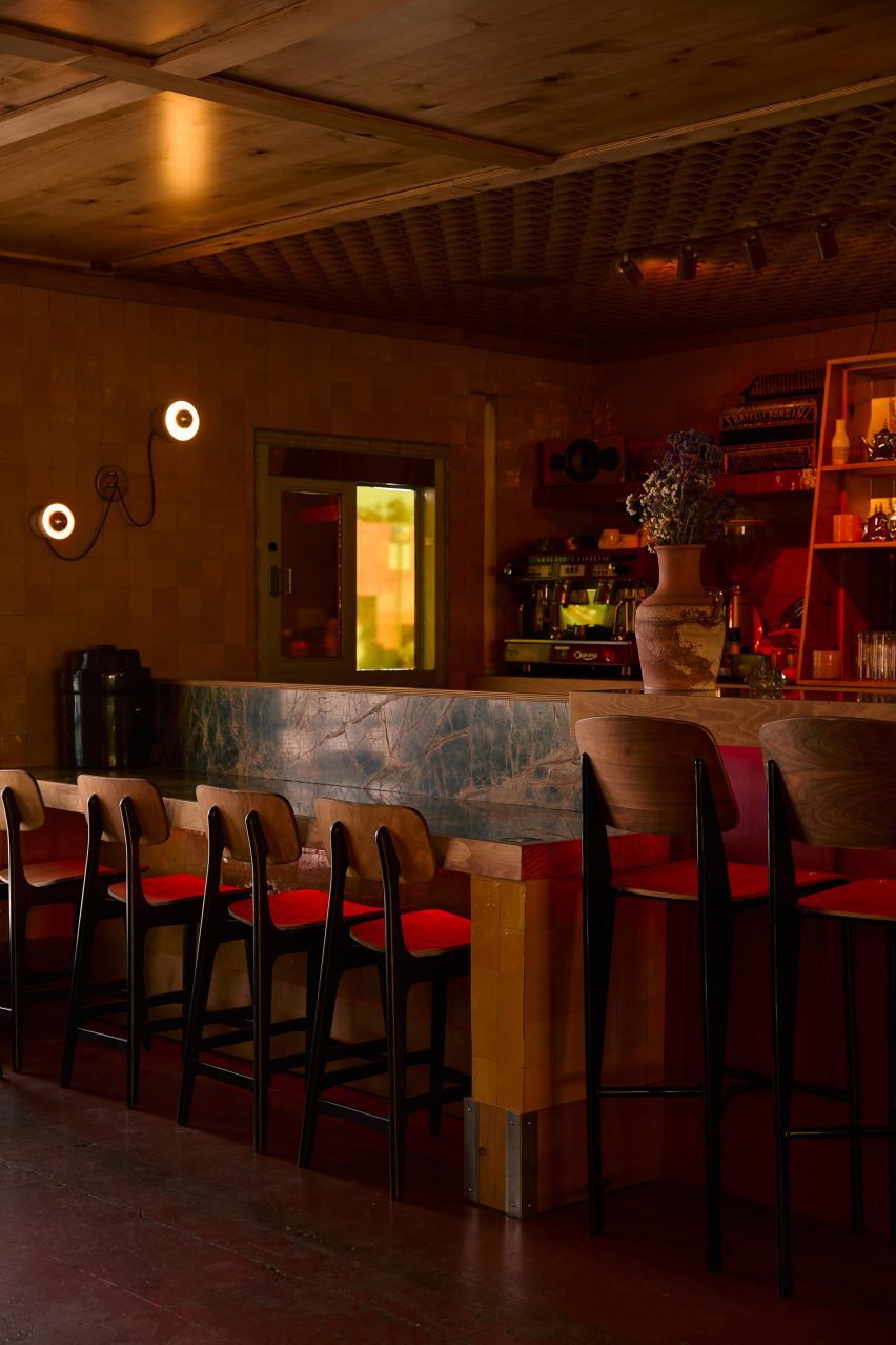 The bar area at Zizou restaurant in LA