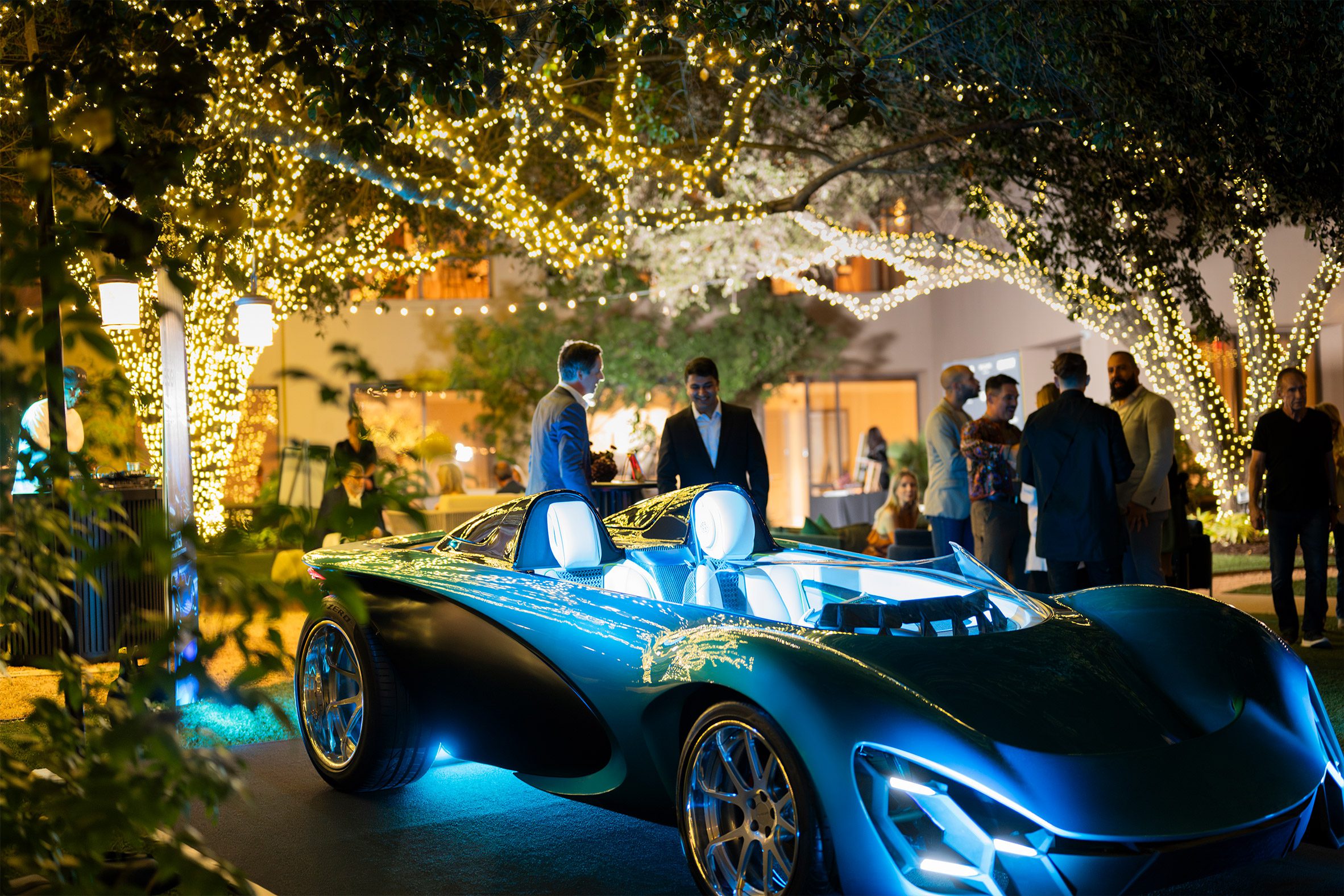 Side view of SCAD's electric vehicle concept car