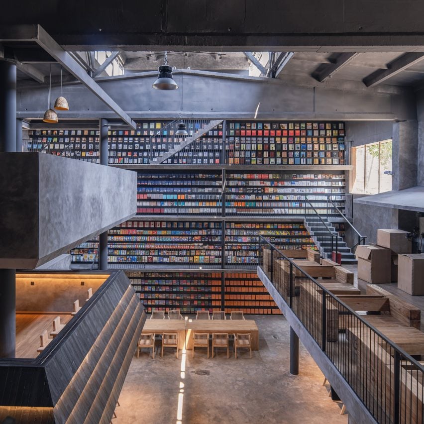 Staircase Space – Old Factory Space, New Book Café by Suzao Architects