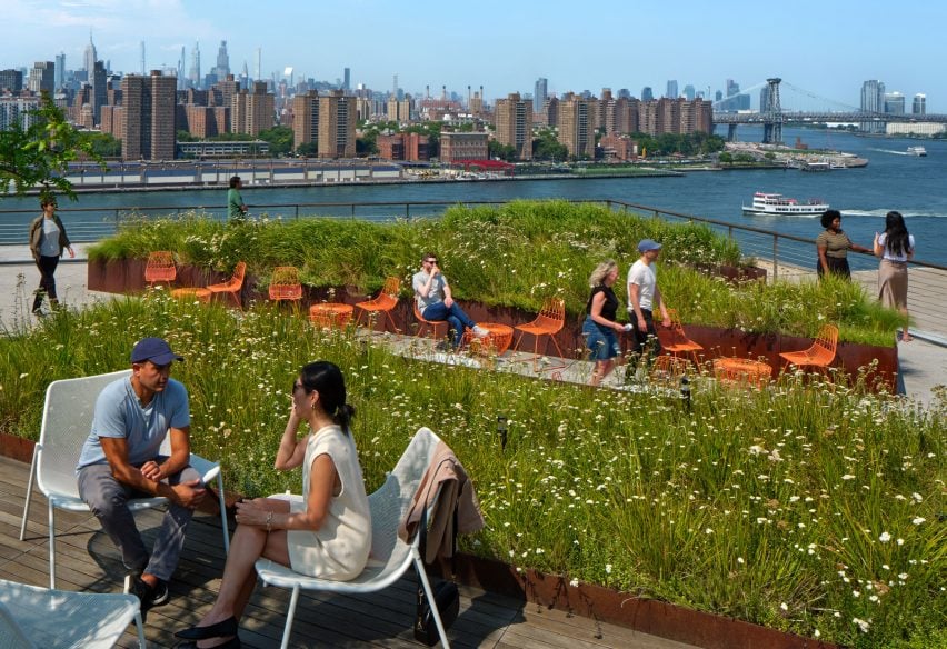 Rooftop workspace in Dumbo, New York