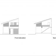 Elevation and section of Anchor House by MM++ Architects