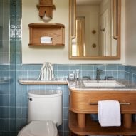 Bathroom with blue tile