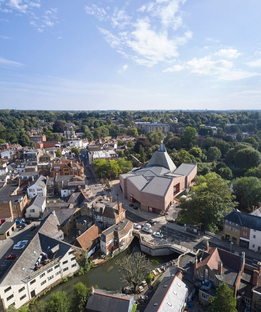 Aerial view of BEAM Hertford by Bennetts Associates and Citizens Design Bureau