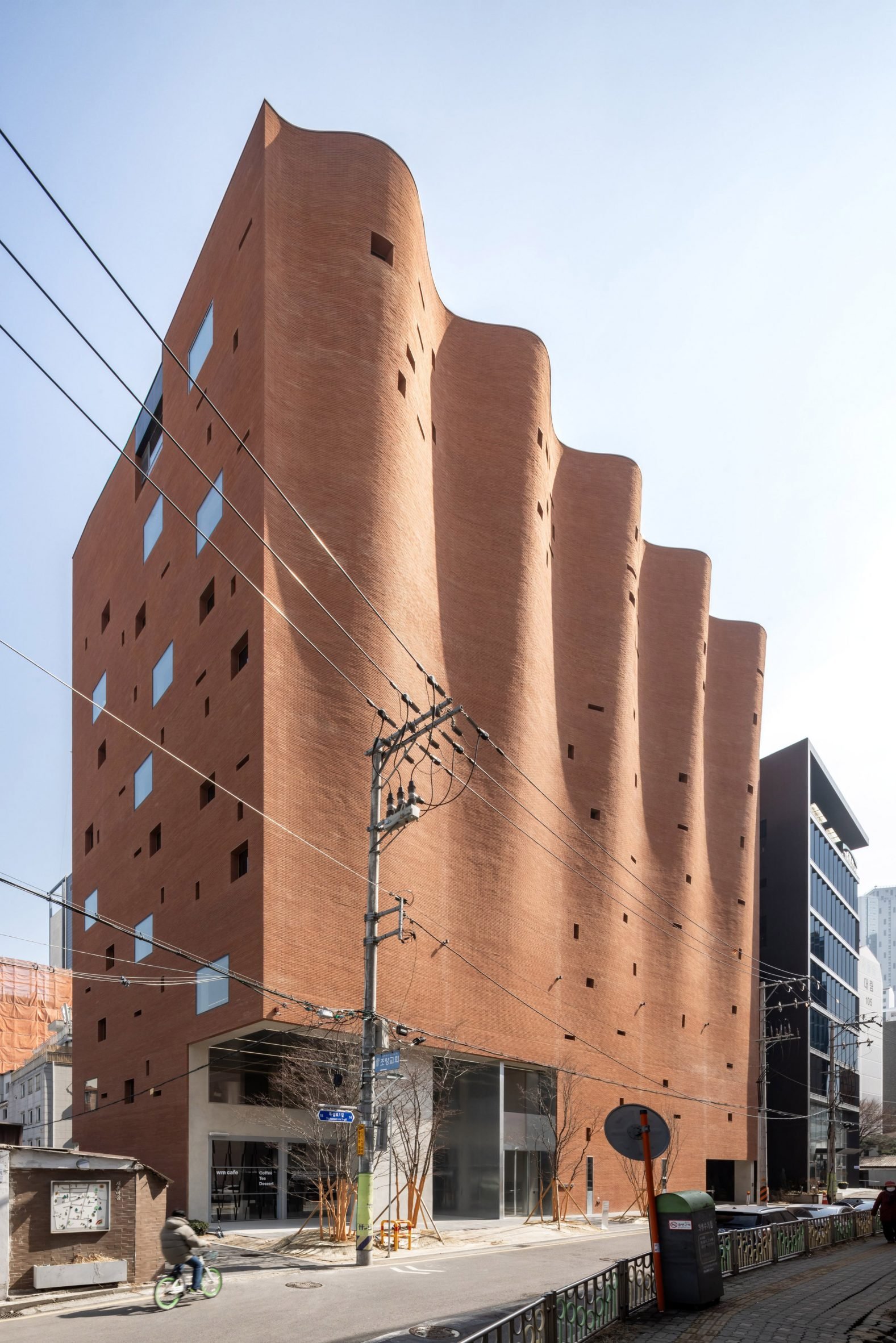 Exterior view of office building in Seoul