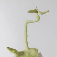 Wiggly green sculpture