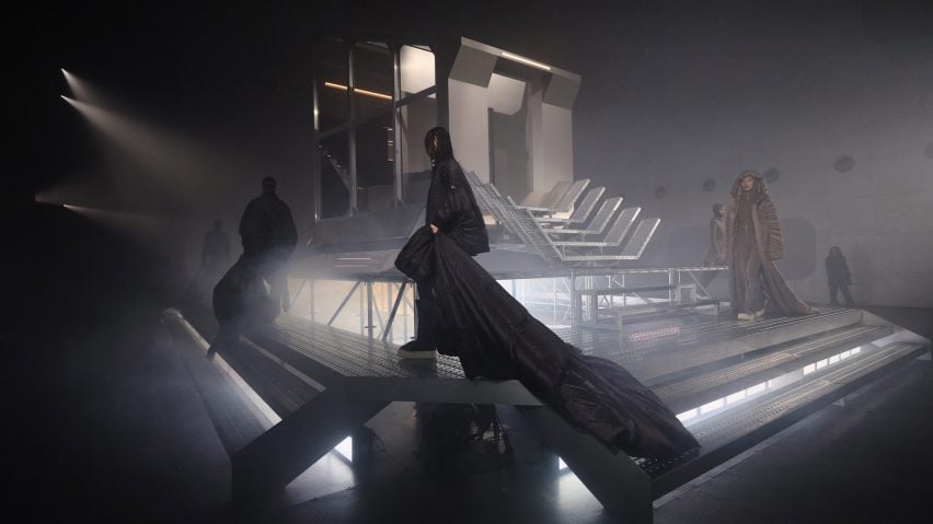 Rick Owens clothing designs and steel structure