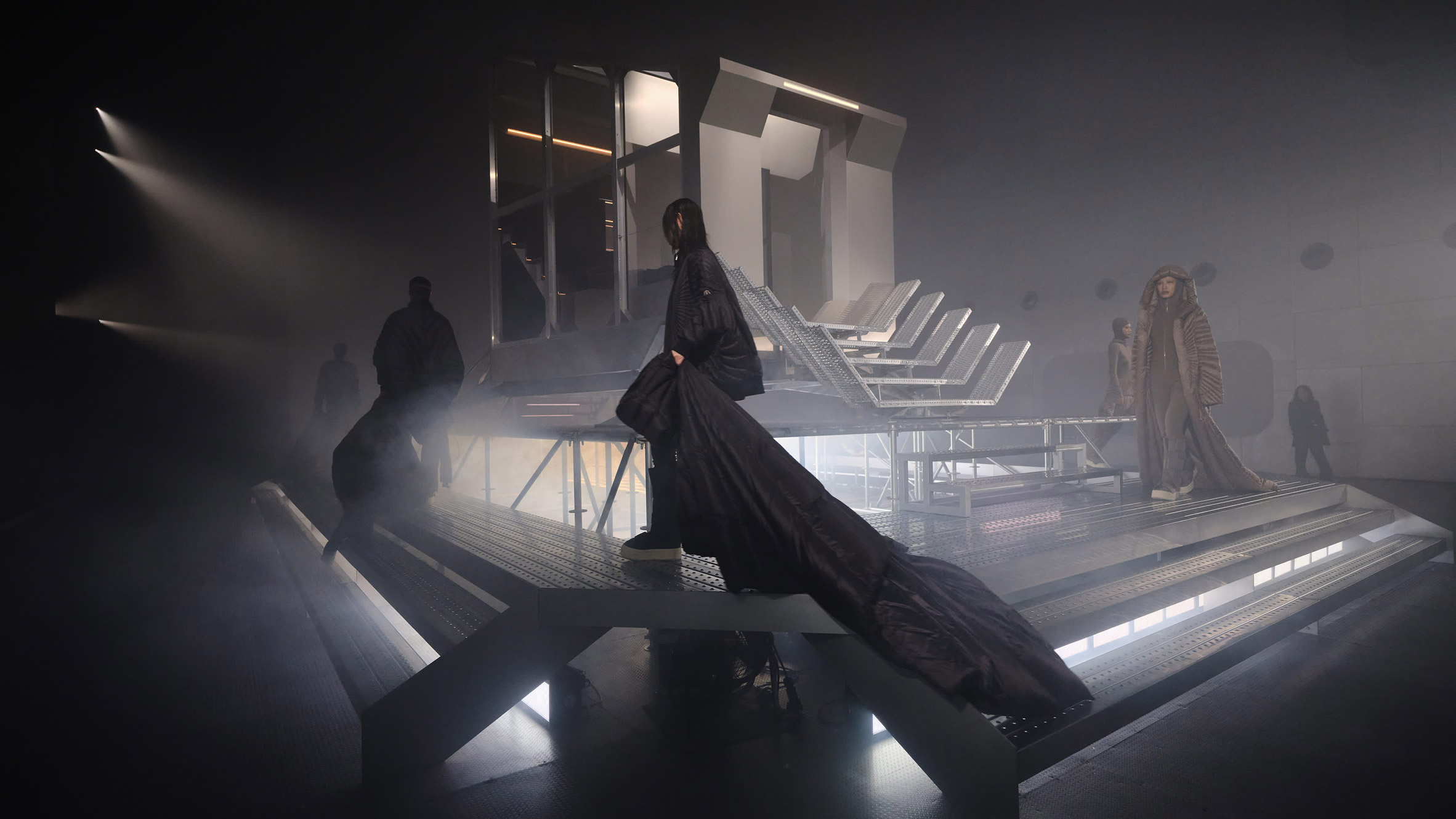 Rick Owens clothing designs and steel structure