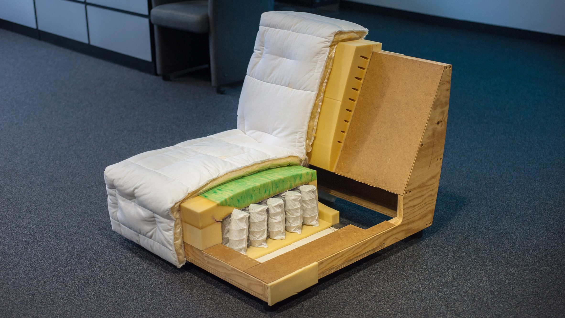 Cutaway foam sofa