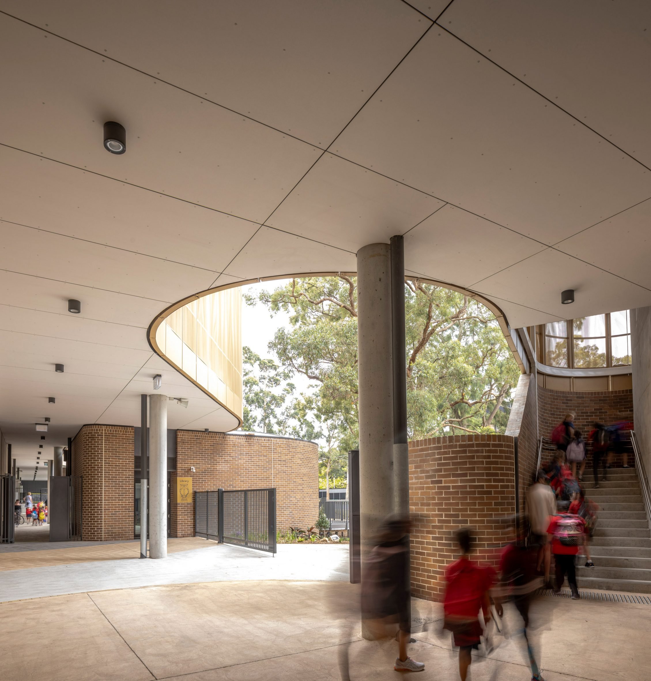 Sheltered courtyard within Darlington Public School in Sydney