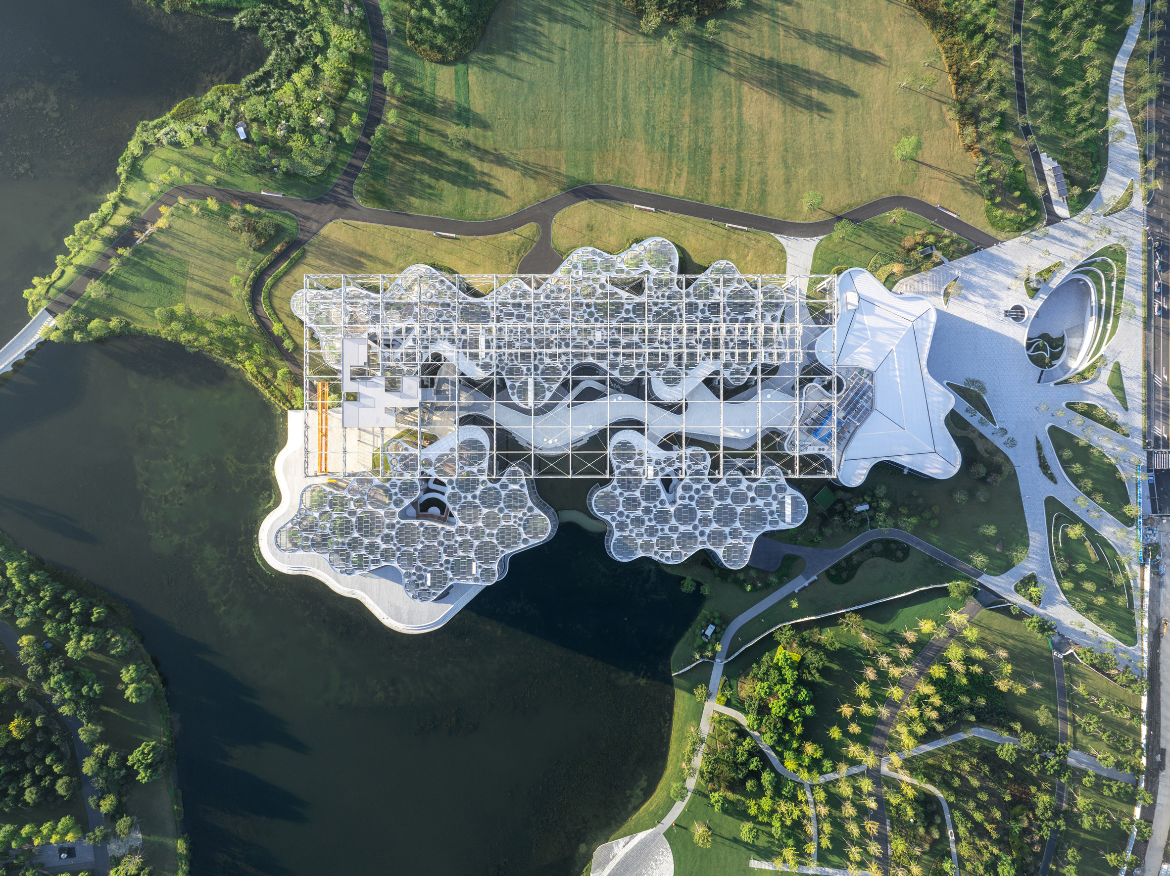 Above view of cultural park by Delugan Meissl Associated Architects