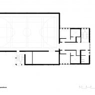 Second floor plan Sporthallenprovisorium Gloriarank by Itten+Brechbuhl