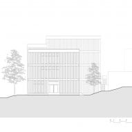 Elevation of Sporthallenprovisorium Gloriarank by Itten+Brechbuhl