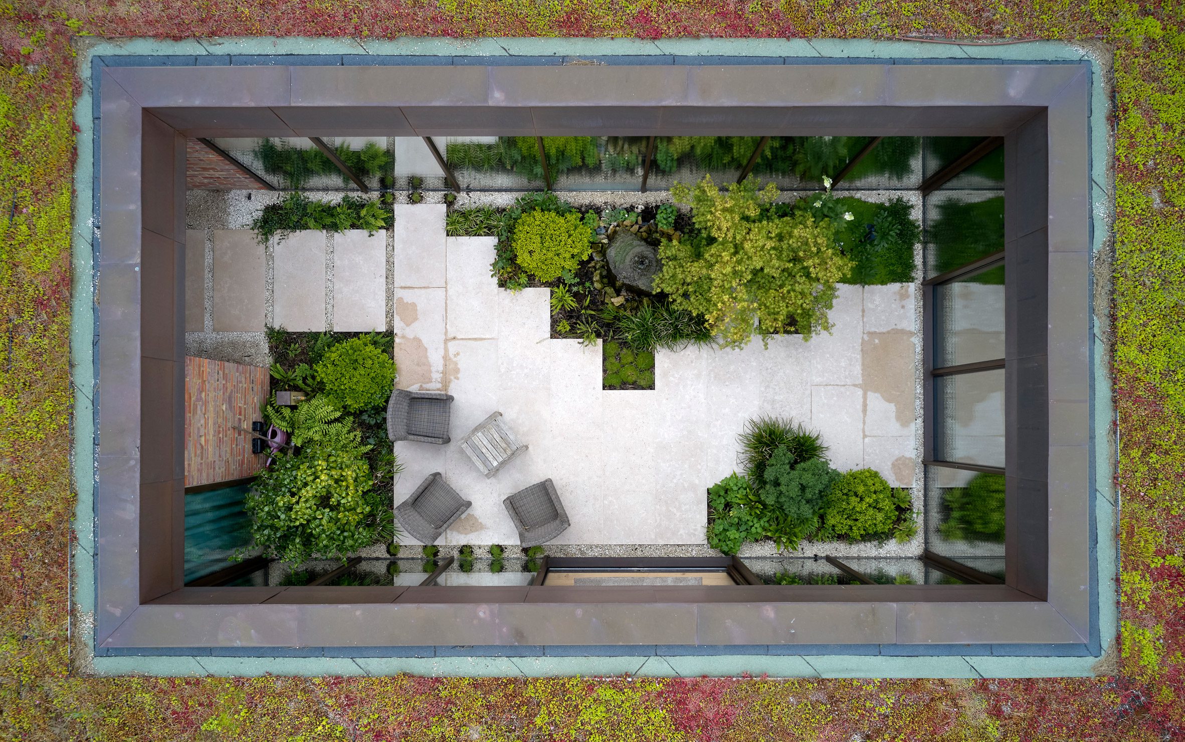 Courtyard aerial view