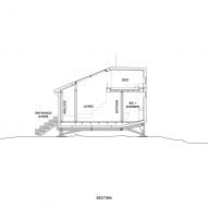 Section of the mountain refuge by Hugh Broughton Architects and Rick Owens