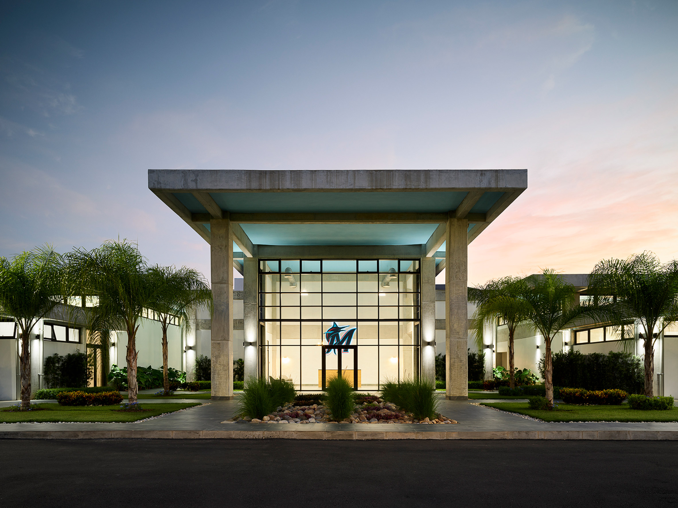 Facade of Miami Marlins Stadium by Jones Haydu and JMF