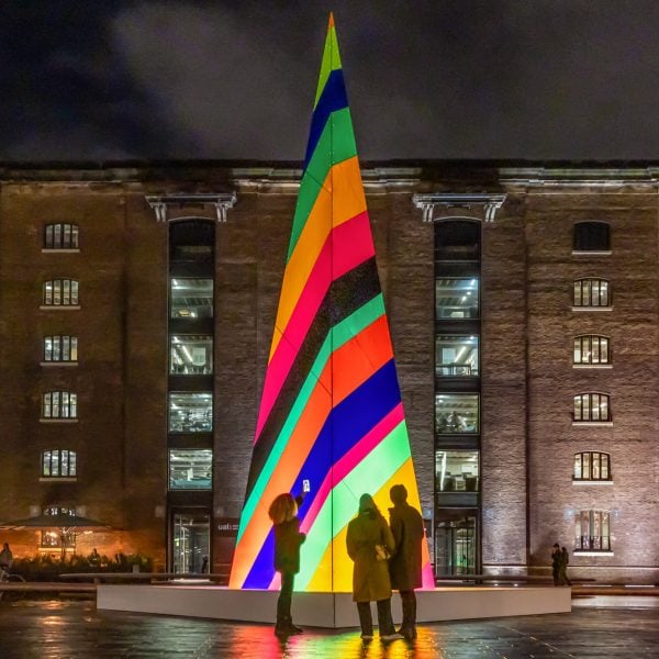 Liz West designs neon Christmas tree installation in London