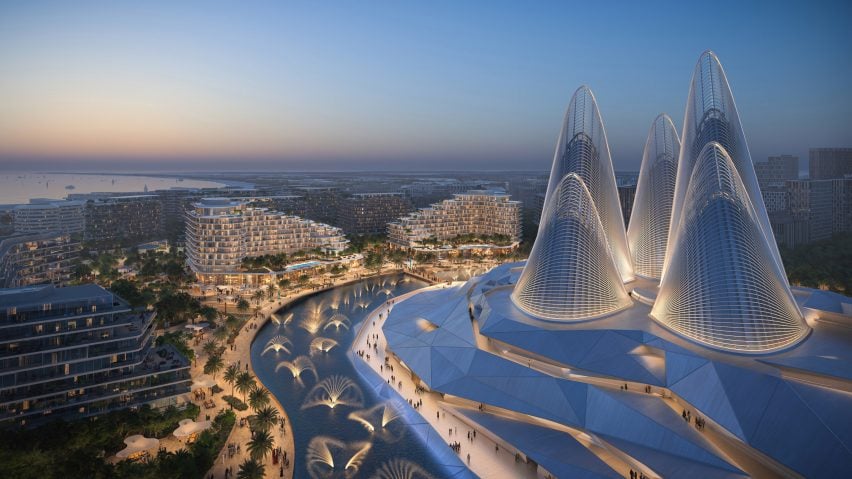 Render of Saadiyat Island architecture in Abu Dhabi