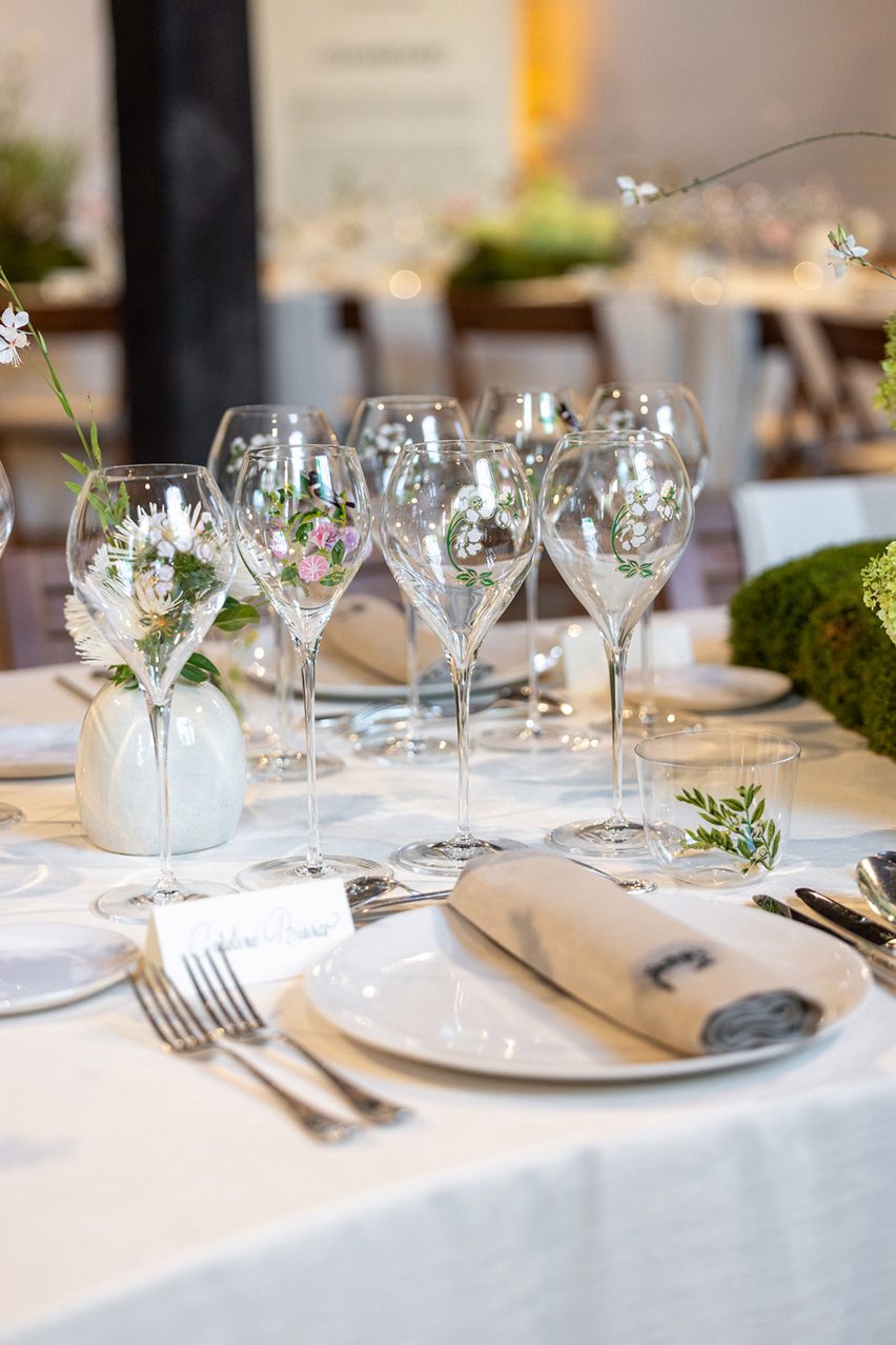 Glasses on dining table