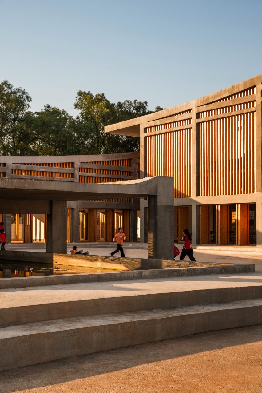 Courtyard area within Duling Educational Centre in China