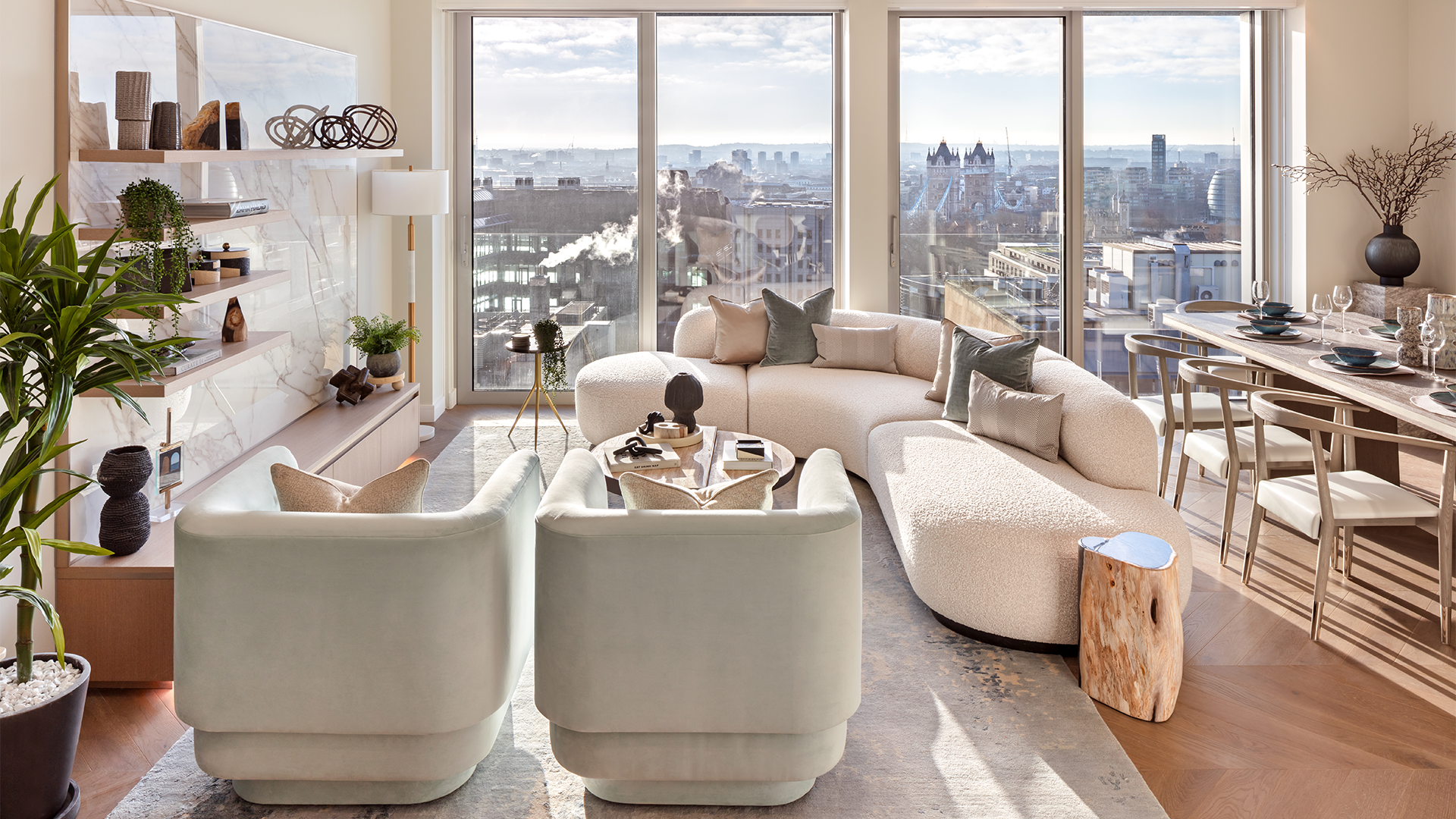 Interior of penthouse apartment in The Haydon