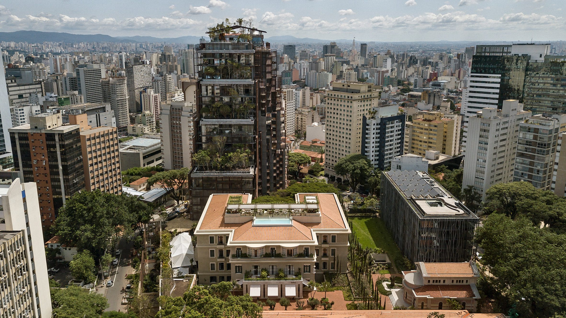 Aerial view of the Rosewood São Paulo hotel