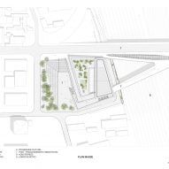 Plan of Saint Denis Pleyel station by Kengo Kuma