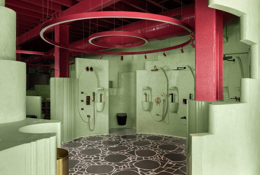 Interiors of Sorbet, a bathware showroom in Mumbai by MuseLAB.