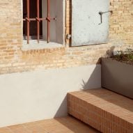 Redbrick floors outdoor courtyard