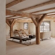 Open plan living space in converted warehouse