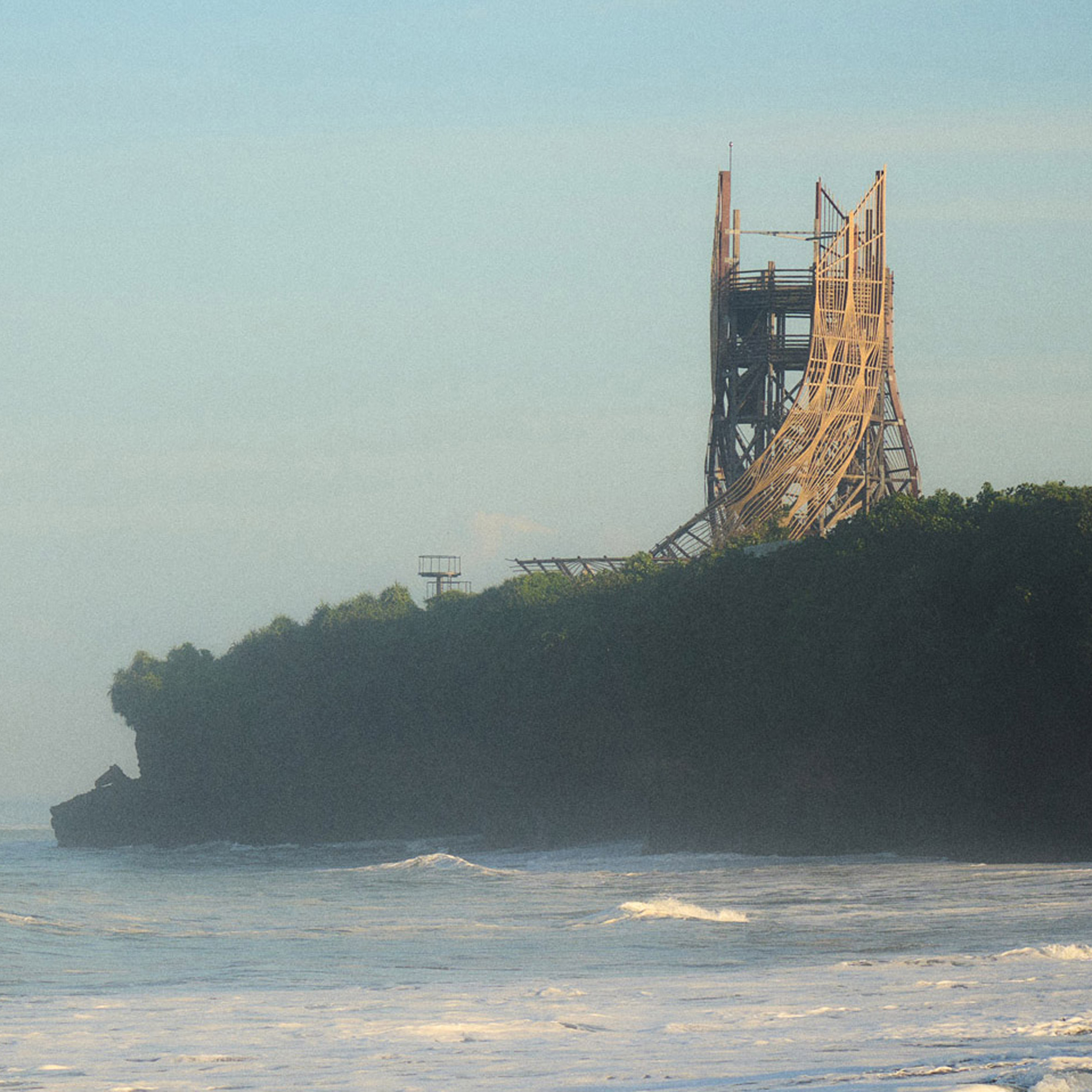 Sculptural seafront tower in Indonesia