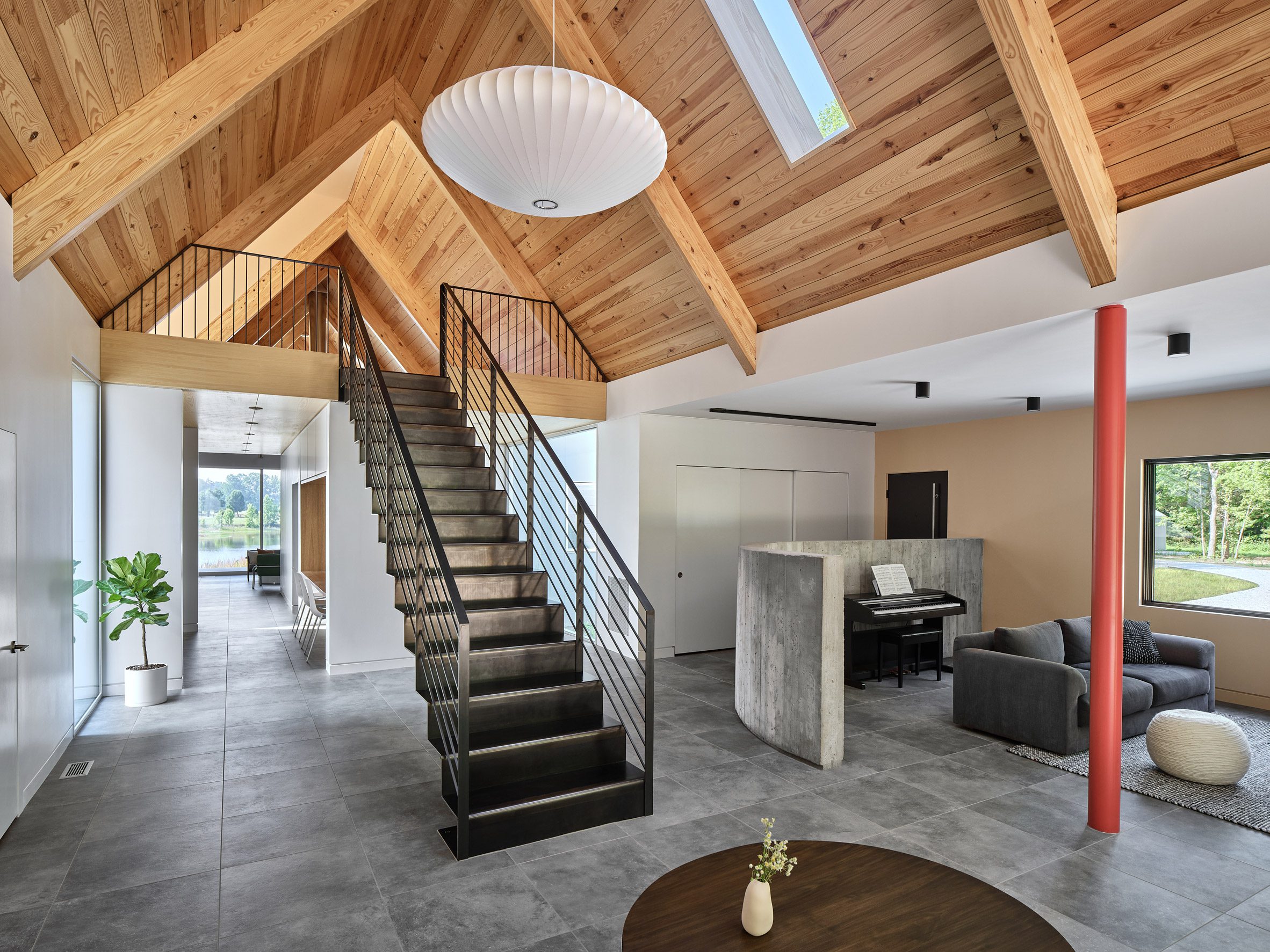 Staircase of Dogtrot House by Studio Becker Xu