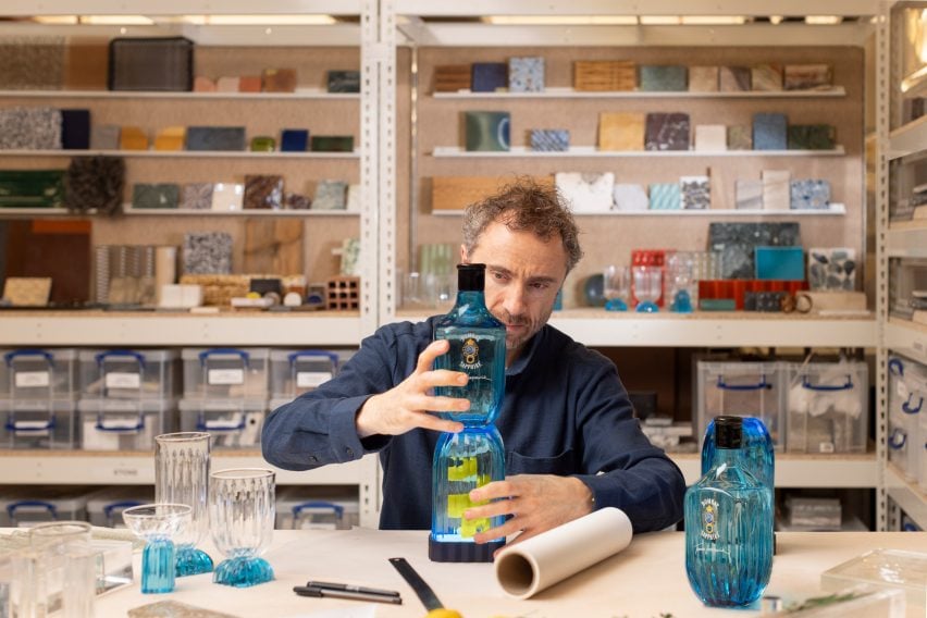 Blue glassware Bombay Sapphire