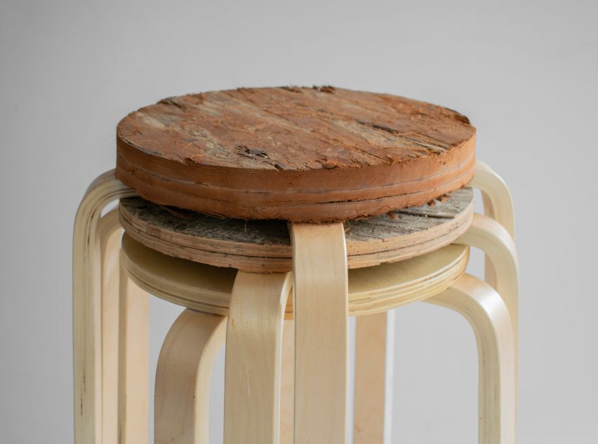 Stool tops for V&A Make Good Installation by Material Cultures