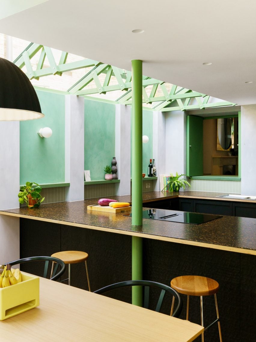 Kitchen inside Verdant House in London by CAN