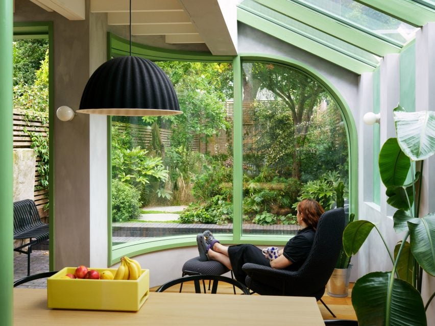 Curved window at Verdant House in London by CAN