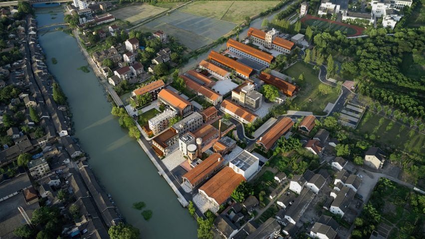 Aerial view of Wuzhen Rural Brewery Renovation by Lichao Architecture Design Studio